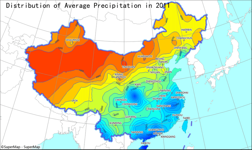 Average precipitation distribution maps 1