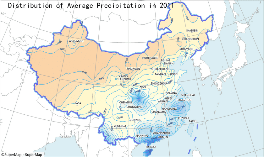 Average precipitation distribution maps 2