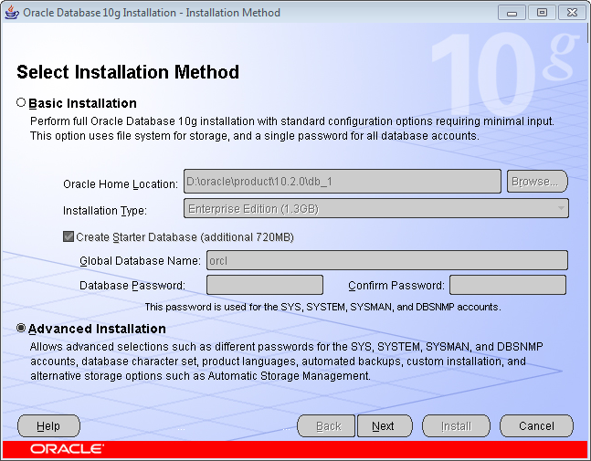 Install Oracle
