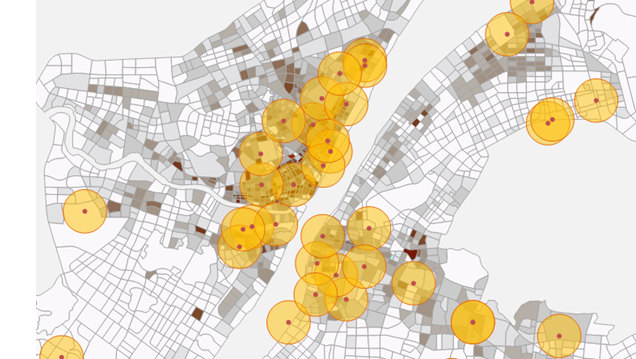 Buffer Analysis Result Executed by Python Script